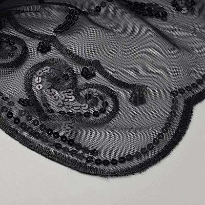 Съемная шаль из полиэстера с пайетками&nbsp;AJEW-WH20072-20A-03-1