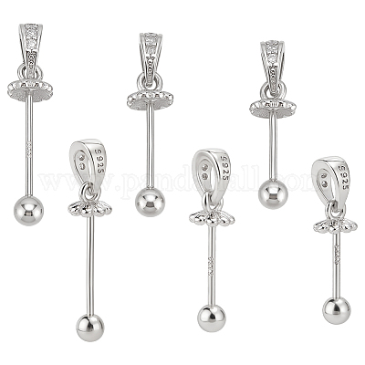 3 шт. 3 стиля 925 серебряных хрустальных подвески-петли FIND-ME0001-73-1