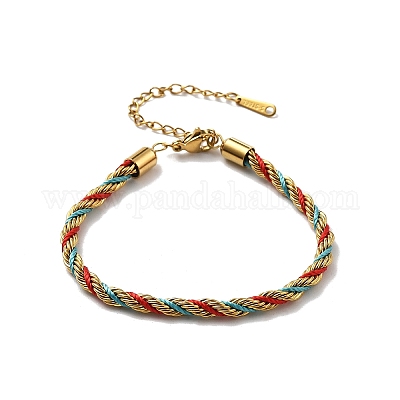 Браслеты из витого нейлонового шнура для женщин BJEW-V007-01G-01-1