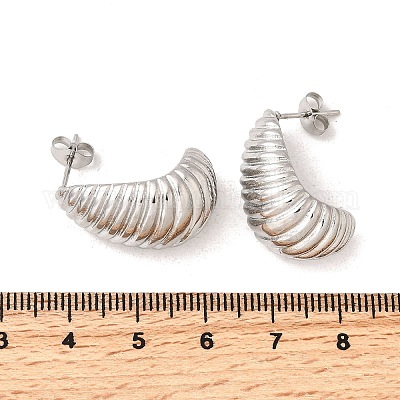 Серьги-гвоздики из нержавеющей стали 304 EJEW-F381-01B-P-1