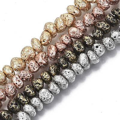 Гальванические бусины из натуральной лавы G-S352-29-1