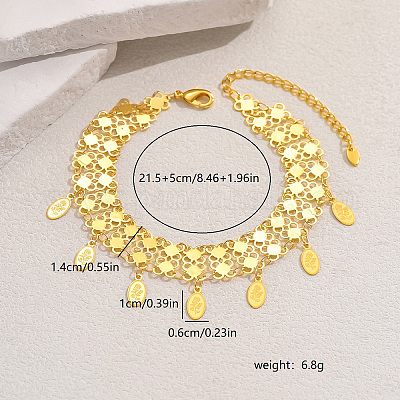 Изысканные браслеты на ногу в виде монеты из латуни в ближневосточном стиле для женщин YP3900-1-1