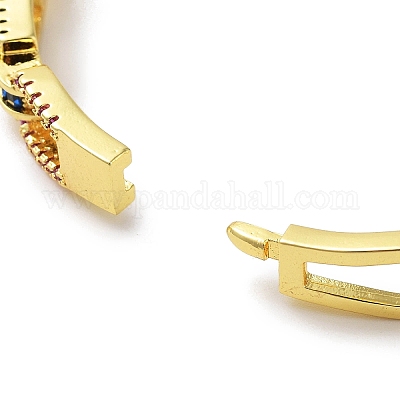 Браслеты из латуни с микропаве и фианитами на шарнирах BJEW-Z061-01A-1