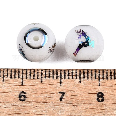 Рождественские непрозрачные стеклянные бусины EGLA-R113-03D-1