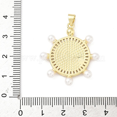 Латунные микропаве прозрачные подвески с фианитом KK-B141-23G-1