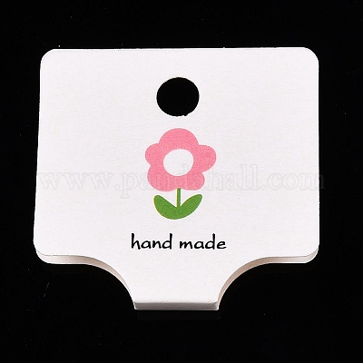 Складные бумажные карточки с цветочным узором для демонстрации ювелирных изделий для ожерелий CDIS-T004-22-1