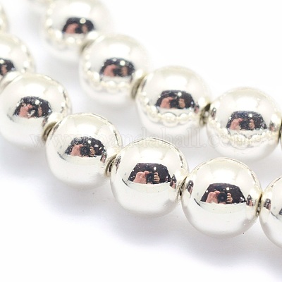 Гальванизировать немагнитных синтетический гематит бисер пряди G-L485-01E-S-1