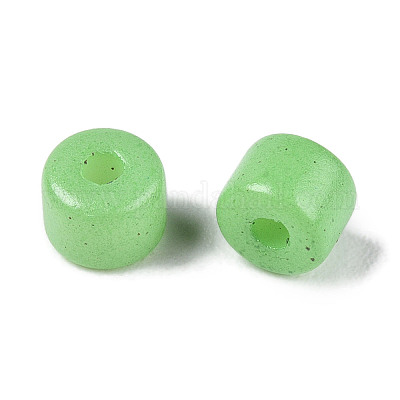 Непрозрачный стеклянный бисер с краской для выпечки SEED-T008-02Q-1