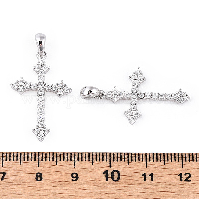 Подвески из чистого серебра 925 пробы с родиевым покрытием и прозрачным микропаве циркония STER-T007-31P-1