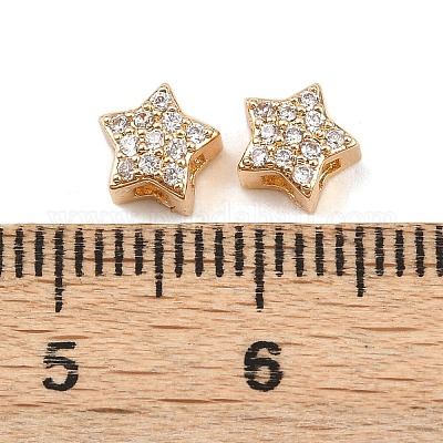 Латунные микропаве прозрачные многонитевые звенья из циркония KK-K407-43G-1