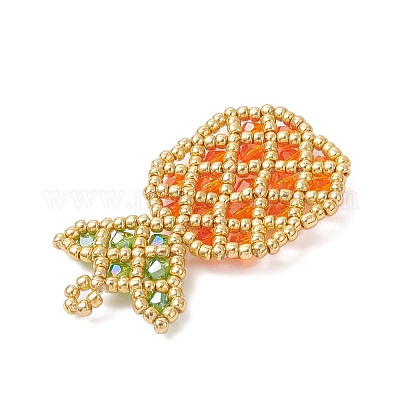 Подвески в виде ананасов из стеклянных бусин PALLOY-MZ01109-1