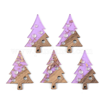 Подвески из прозрачной смолы и ореха RESI-S389-030A-B01-1