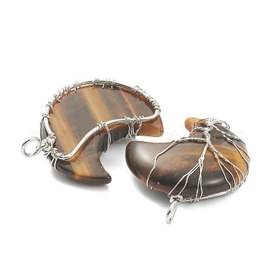 Кулоны из натурального тигрового глаза G-L520-E07-P-1