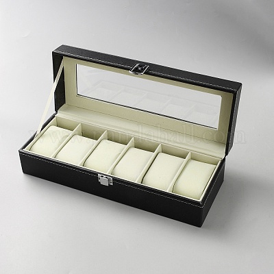 Органайзер для часов из искусственной кожи с 6 отделением ODIS-WH0331-17-1