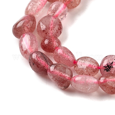 Природные клубника кварц самородки бисер пряди G-J335-17-1