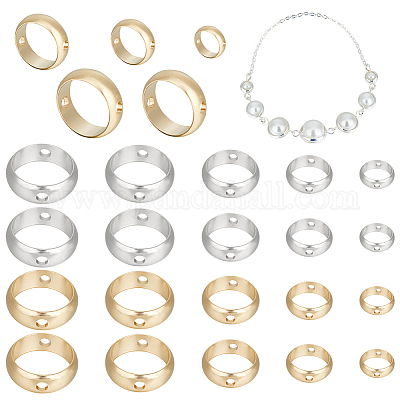 50шт 10 стили латунных бусин в рамках KK-CN0002-56-1