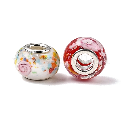 Unterlegscheibe lampwork großen Loch European Beads&nbsp;LPDL-R003-02-1