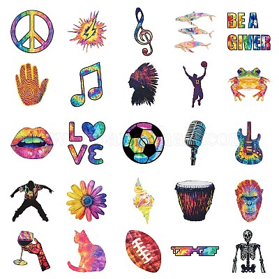 50 шт. модных и крутых тематических бумажных наклеек STIC-C012-16-1