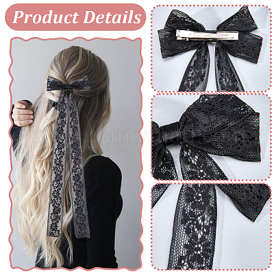 12 шт. 6 стиля заколки-бантики из полиэфирного сплава&nbsp;PHAR-CN0001-02-1