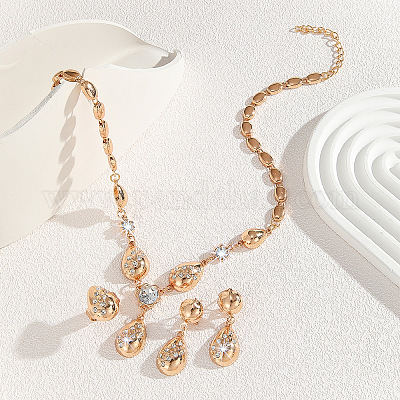 Ожерелья из сплава со стразами в форме капли FS-WG09A79-01-1