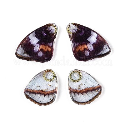 Подвески в виде крыльев бабочки из прозрачной эпоксидной смолы RESI-N045-06A-1