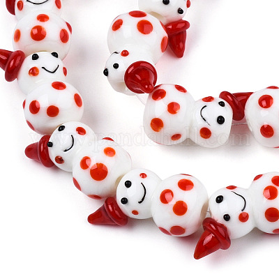 Бусы лэмпворк ручной работы LAMP-N021-43G-1