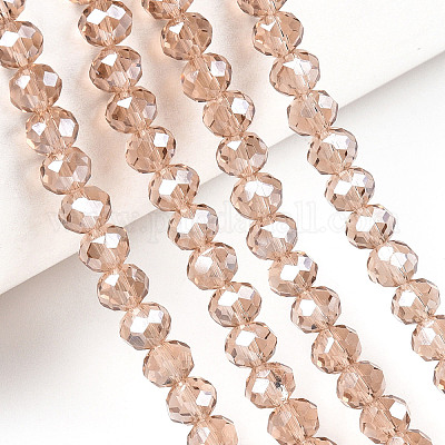 Стеклянные бусины с гальваническим покрытием  EGLA-A034-T6mm-A29-1