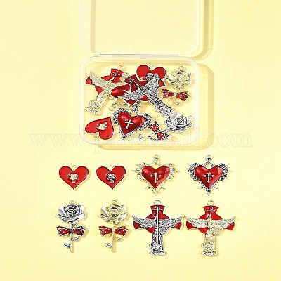 16шт 8 стиля подвески из сплава с эмалью FIND-FS0003-88-1