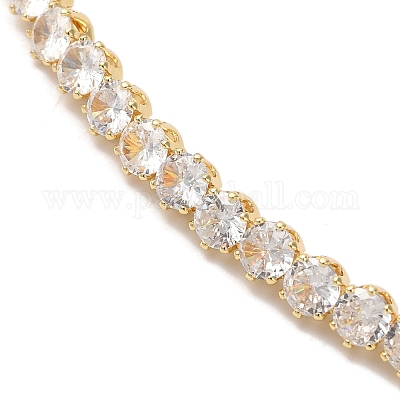 Эластичные ожерелья из латуни с цирконием NJEW-S425-01G-1