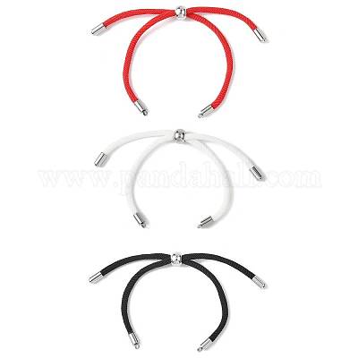 3 шт. 3-цветный нейлоновый круглый шнур для изготовления браслета-слайдера AJEW-JB01461-1