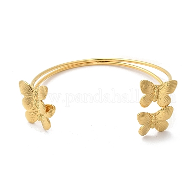 Двухслойные браслеты-манжеты из нержавеющей стали 304 BJEW-C095-01G-1