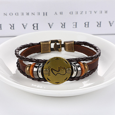 Браслеты из искусственной кожи с тройным слоем из нескольких нитей WG32474-02-1