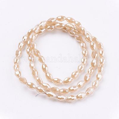 Стеклянные бусины с гальваническим покрытием  EGLA-J013-4X6mm-F18-1