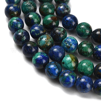 Натуральные нитки из бисера азурита G-Z110-C02-4mm-1