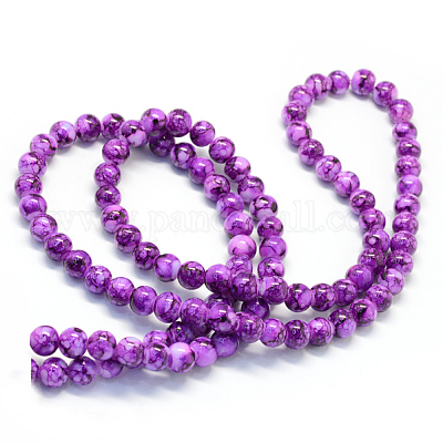 Выпечка окрашенные стеклянные бусины пряди X-DGLA-Q019-8mm-69-1