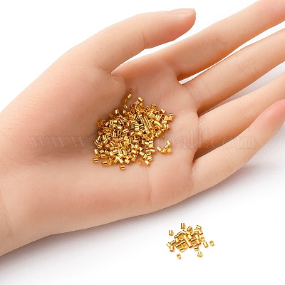 Зажимные бусины из латуни KK-YW0002-02G-1