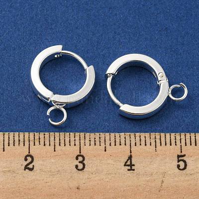 201 фурнитура для сережек-колец Huggie Hoop из нержавеющей стали STAS-A167-01M-S-1