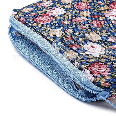 Wholesale Rose Flower Pattern Cotton Cloth Wallets Pandahall