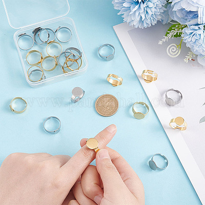 24 шт. 6 стильных регулируемых кольца для пальцев из нержавеющей стали 304 STAS-AR0001-53-1