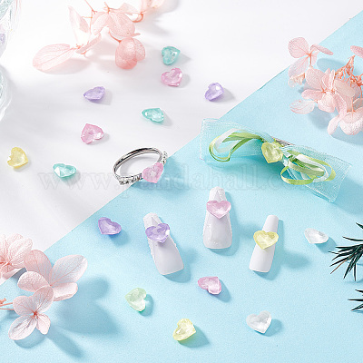 36шт 6 цвета стеклянные кабошоны со стразами RGLA-PH0001-20-1