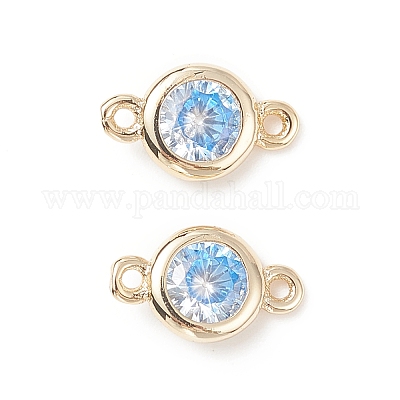 Шармы-соединители из латуни с паве из кубического циркония KK-TAC0015-01G-09-1