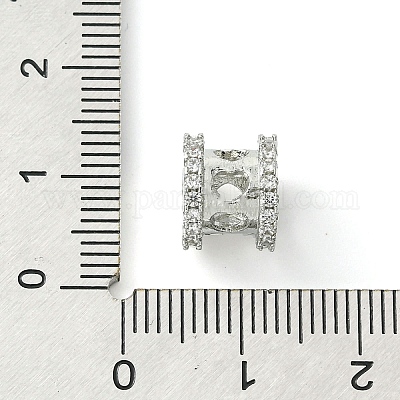 Реечное покрытие латунь микро паве прозрачный кубический цирконий европейские бусины KK-G501-07P-1