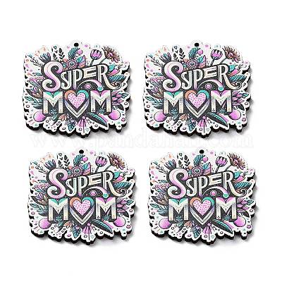 Деревянные подвески ко Дню матери WOOD-I012-01G-1