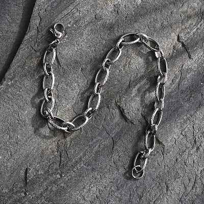 Устойчивые к потускнению модные браслеты-цепочки для матери и сына из нержавеющей стали 304 с гравировкой в виде лозы STAS-A028-B101P-1