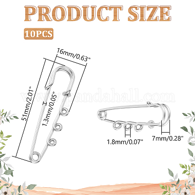 10 шт. 304 нержавеющая сталь английские булавки фурнитура для броши STAS-UN0058-48-1