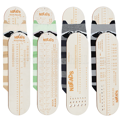 4шт. 4 стиля деревянной линейки для вязания TOOL-NB0002-12-1