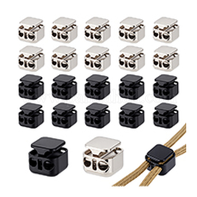 24 шт. 2-х цветные замки для шнура из цинкового сплава DIY-PH0032-08-1