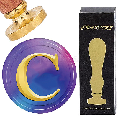 Латунная восковая печать с деревянной ручкой AJEW-WH0412-0298-1