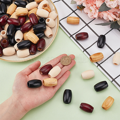 4 цвет натуральные деревянные бусины WOOD-FG0001-53-1