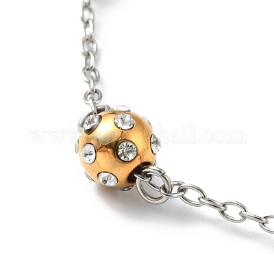 Bracelet en acier inoxydable avec perles en cristal pour femmes, avec fil,  strass !